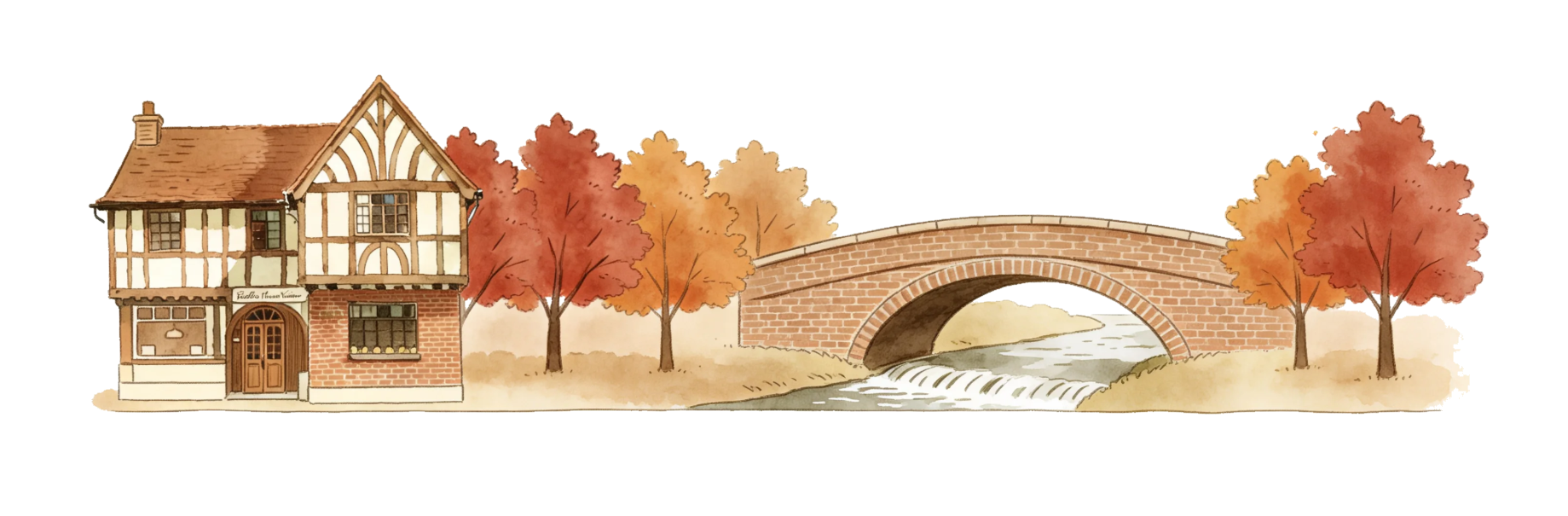 喫茶ヴィクターとせせらぎ橋